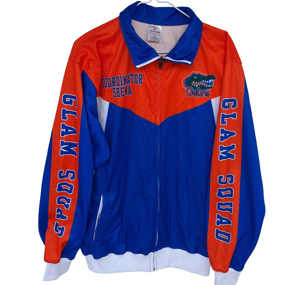 Florida Gators Glam Squad Cheer Jacket Large‎ Colorblock Orange Blue Full Zip